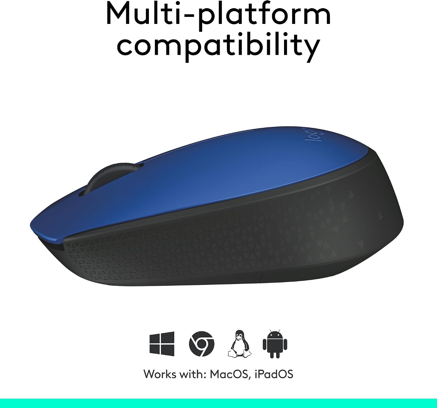 M170 Ambidextrous RF Wireless Mouse - Mouse (Ambidextrous, RF Wireless, Black, Blue)