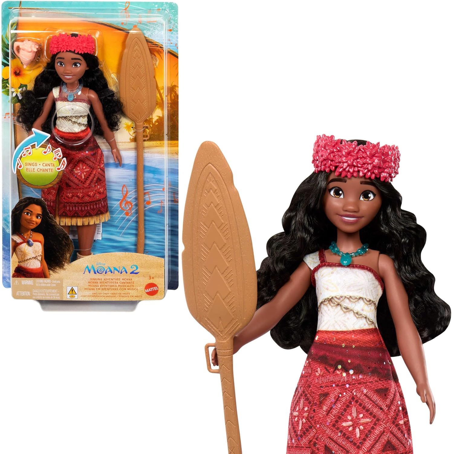 Disney Moana 2 Singing Adventure Moana Doll with Signature Outfit image 0