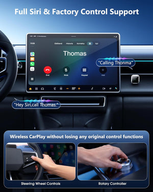 Carplay Wireless for Apple Iphone - Car Stereo Multimedia Dongle for Wired Carplay, USB-A & USB-C, Auto Connect, Low Latency 5Ghz Wifi, OTA Upgrade