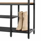 Banc à chaussures d'entrée Neatfreak avec plateau en bois et étagères métalliques à 2 niveaux