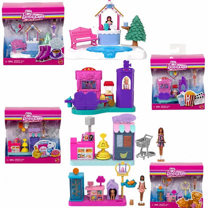 Barbie Mini Land Doll Playsets | Ice Skating, Cinema, Grocery or Pet Store & Combo Pack