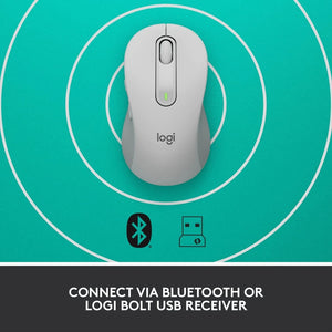 Souris sans fil Logitech Signature M650 pour les entreprises, format moyen, blanc cassé