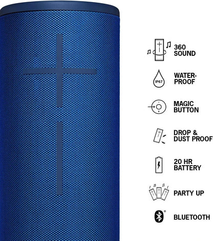 Ultimate Ears MEGABOOM 3 Portable Bluetooth Speaker | 360° Sound | 20Hr Battery | IP67 Waterproof