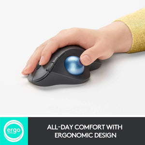 Souris trackball sans fil Logitech ergonomique pour droitier