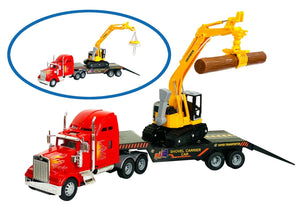 Big Daddy Excavator & Flatbed Lorry Combo | Functional Excavator Arm | Big Rig Heavy Duty