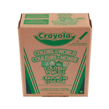 Crayola Couleurs du Monde Crayons de Couleur Teintes de Chair, Pack Scolaire (240 unités)