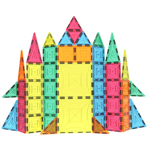 Mag-Genius Magnetic Tiles 60-Piece Set | Translucent | STEM Building Toy