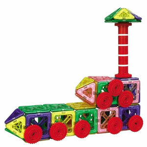 Mag-Genius Series 2 Magnetic Tiles 64-Piece Set | Upgraded Magnets | Carnival Accessories | STEM Toy
