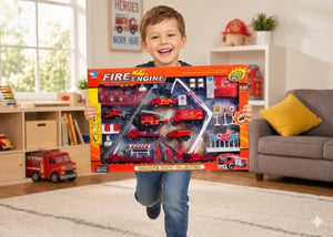 Coffret de voiture avec accessoires - Pompiers et secours 40 pièces