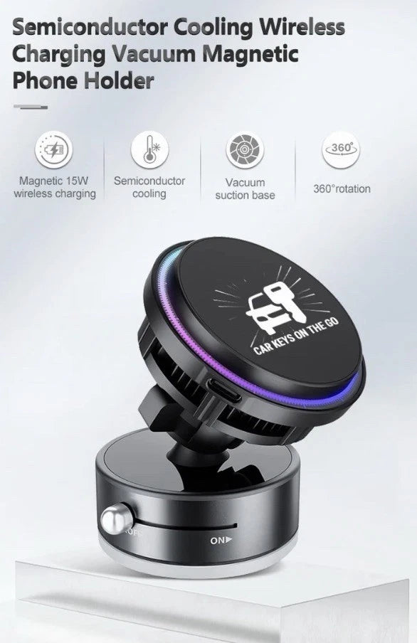 3 In 1 Magnetic Phone Holder Wireless Charger 360 Rotating With Cooling System