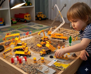 Big Daddy Construction Site Playset | 40 Pieces | Die-Cast Vehicles, Workers & Accessories