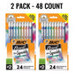 Crayons mécaniques BIC Xtra Sparkle multicolores n° 2 – Lot de 24 – 0,7 mm