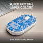 Souris sans fil Logitech M340, clics silencieux, motif floral bleu