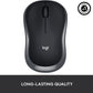 Logitech M185 Wireless Mouse | 12-Month Battery | Plug-and-Forget Nano Receiver | Ambidextrous | Grey