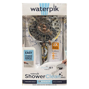 Waterpik ShowerClean PRO Chrome Hand‑Held Shower Head with Massage Hose