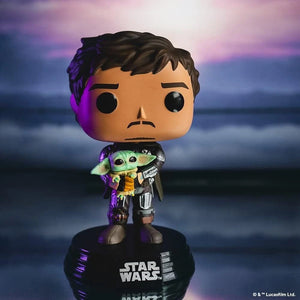 Funko Pop! Mando Holding Child | Star Wars The Mandalorian Vinyl Collectible Figure
