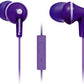 Panasonic RP-TCM125 ErgoFit In-Ear Earbuds | Built-In Mic & Call Controller | 9mm Driver | Purple