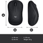 Logitech M185 Wireless Mouse | 12-Month Battery | Plug-and-Forget Nano Receiver | Ambidextrous | Black