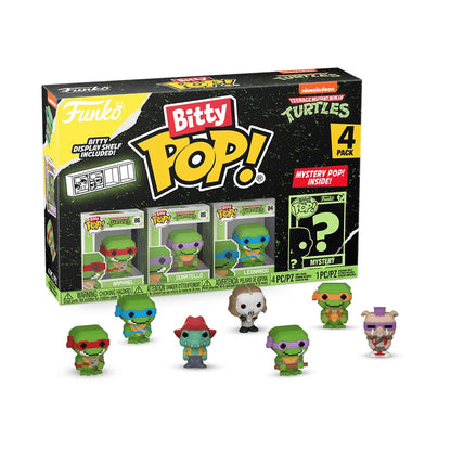 Funko Bitty Pop! TMNT 4-Pack | Raphael, Donatello, Leonardo + Mystery Figure