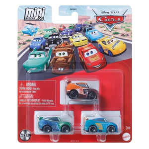 Disney Pixar Cars Mini Racers 3-Pack | Jim Reverick, Tim Treadless & Roters | 1:87 Die-Cast