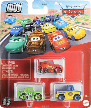 Disney Pixar Cars Mini Racers 3-Pack | McQueen, Dexter Hoover & Brick Yardley | 1:87 Die-Cast