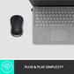 Logitech M185 Wireless Mouse | 12-Month Battery | Plug-and-Forget Nano Receiver | Ambidextrous | Grey