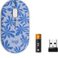 Souris sans fil Logitech M340, clics silencieux, motif floral bleu