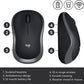 Logitech M185 Wireless Mouse | 12-Month Battery | Plug-and-Forget Nano Receiver | Ambidextrous | Grey