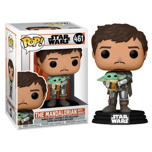 Funko Pop! Mando Holding Child | Star Wars The Mandalorian Vinyl Collectible Figure