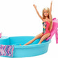 Poupée Barbie et piscine avec toboggan et accessoires