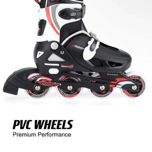 Patins à roulettes Osprey pour enfants - Patins à roulettes réglables, taille S-M, noir/rouge