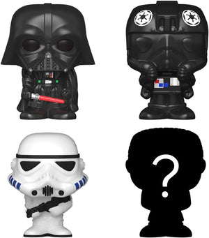 Funko Bitty POP! Star Wars Coffret de 4 figurines : Dark Vador, pilote de chasse TIE, Stormtrooper + figurine mystère