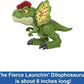Jurassic World Fierce Launchin' Dilophosaurus Figure | Dart Projectile Action | 8" | Ages 4+