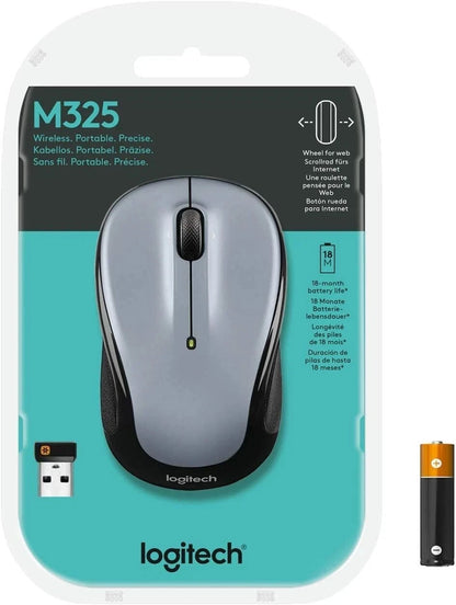 Logitech M325 Wireless Mouse | Designed-for-Web Scroll | 18-Month Battery | Unifying Receiver | Silver