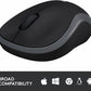 Logitech M185 Wireless Mouse | 12-Month Battery | Plug-and-Forget Nano Receiver | Ambidextrous | Grey
