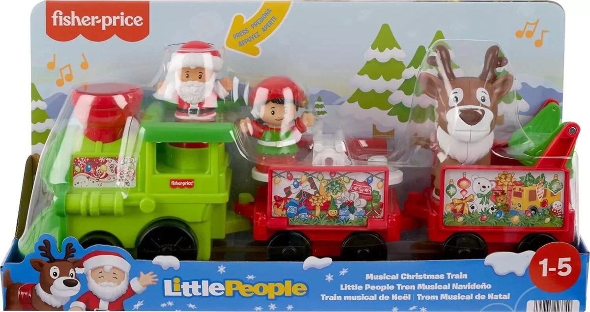 Fisher-Price Little People Musical Christmas Train | Santa, Elf & Reindeer