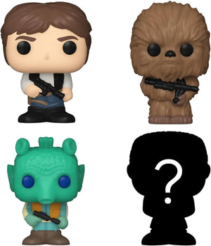 Funko Bitty Pop! Han Solo, Chewbacca & Greedo 4-Pack | Star Wars + Mystery Figure
