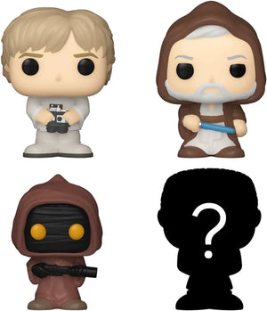 Funko Bitty Pop! Luke Skywalker, Obi-Wan Kenobi & Jawa 4-Pack | Star Wars + Mystery Figure