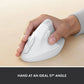 Logitech Lift for Business, Souris ergonomique verticale Bluetooth Blanc cassé