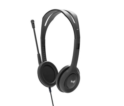 Logitech H111 Stereo Headset | 3.5mm Jack | Adjustable Mic | PC, Laptop & Mobile