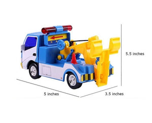 Big Daddy Police Wrecker Tow Truck & Car Set | Pulley & Tow Hook | Friction Powered