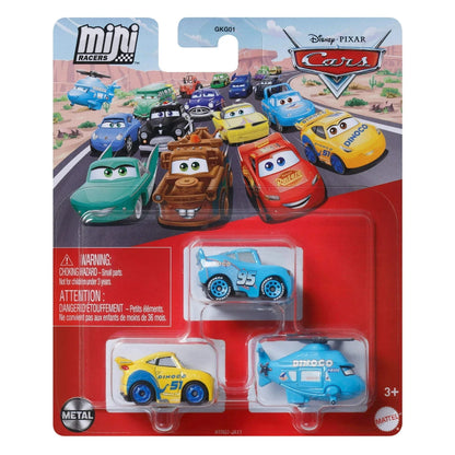 Coffret de 3 mini-voitures Disney Pixar Cars : Turbosky, Dinoco, Cruz et Flash McQueen