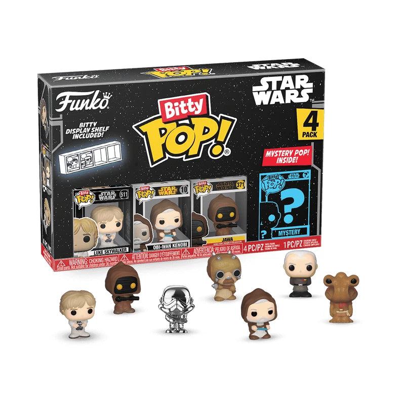 Coffret Funko Bitty POP! Star Wars de 4 figurines – Luke, Obi-Wan, Jawa + Mini-figurine mystère