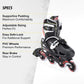 Patins à roulettes Osprey pour enfants - Patins à roulettes réglables, taille S-M, noir/rouge