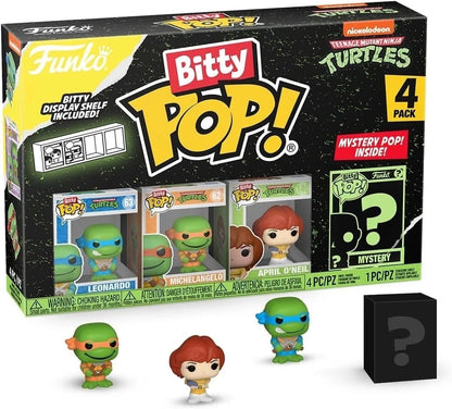 Funko Bitty Pop! Leonardo, Michelangelo & April O'Neil 4-Pack | TMNT + Mystery Figure Vinyl Collectible