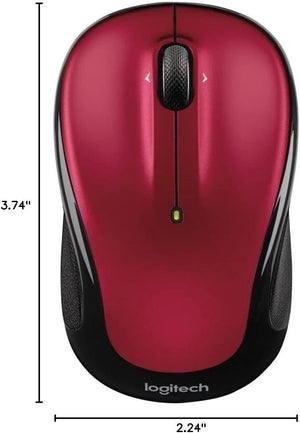 Logitech M325s Wireless Mouse | 1000 DPI | 18-Month Battery | 2.4GHz USB Receiver | Red