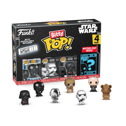 Funko Bitty POP! Star Wars Coffret de 4 figurines : Dark Vador, pilote de chasse TIE, Stormtrooper + figurine mystère