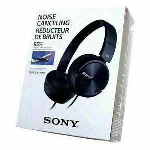 Sony MDR-ZX110NC Noise Cancelling Overhead Headphones | 95% Noise Reduction | 40–80Hr Battery | Black