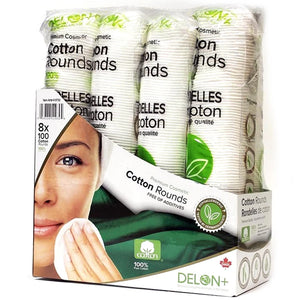 Delon+ Premium Dual-Sided Cotton Cleansing Rounds | Lint-Free | Hypoallergenic | Pack of 200–800