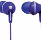 Panasonic RP-TCM125 ErgoFit In-Ear Earbuds | Built-In Mic & Call Controller | 9mm Driver | Purple